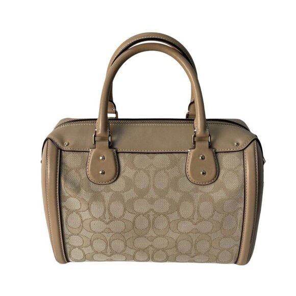 Coach Rowan Satchel Bag in Blocked Signature Canvas, Classic Elegant Office - Picture 2 of 5